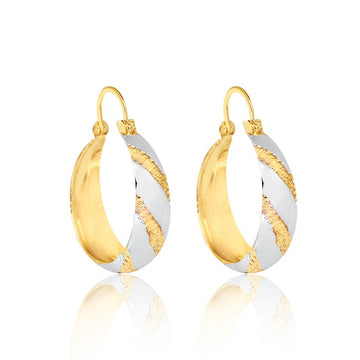 18K Gold Layered Oro Laminado 57 mm Hoops 21.0900